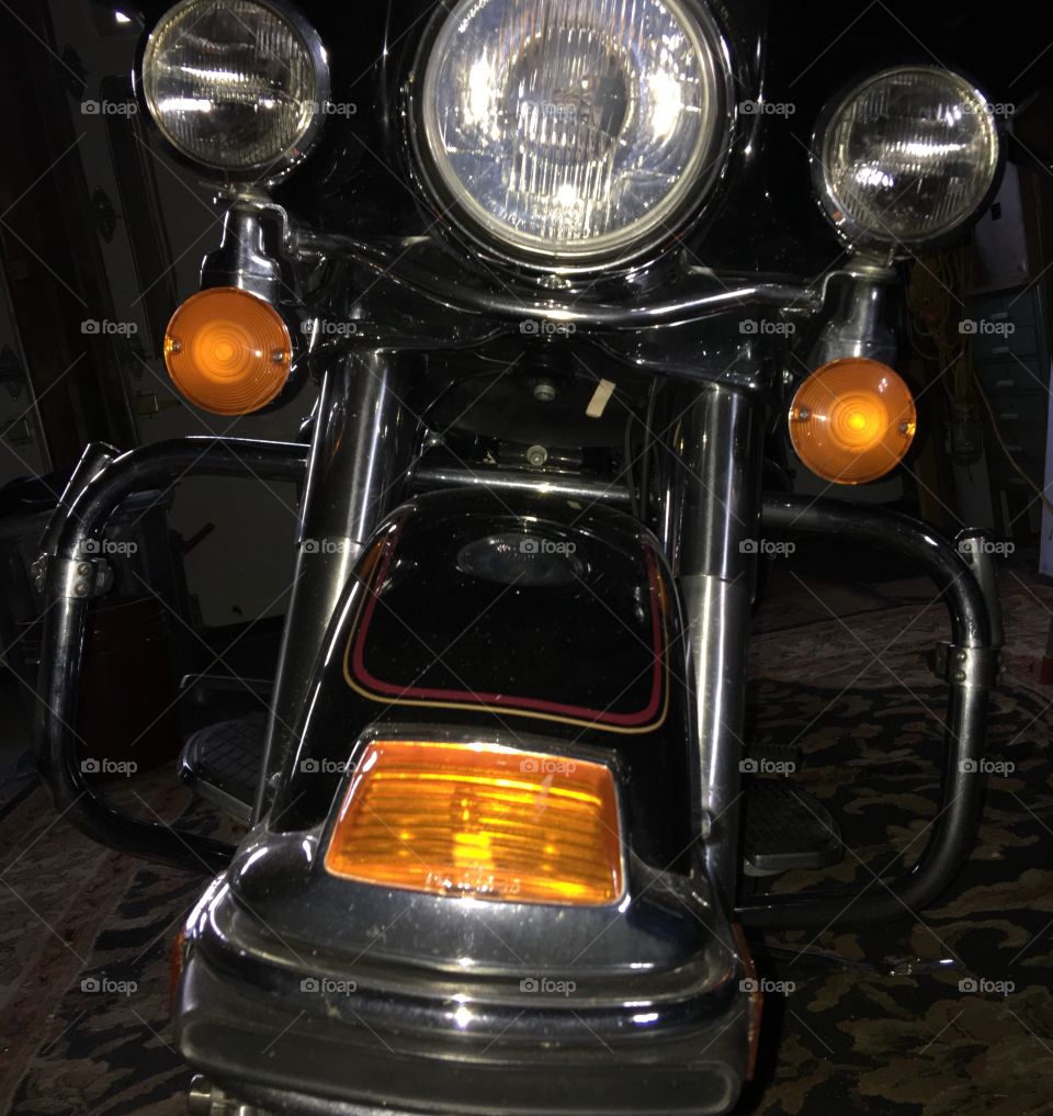 Harley Motorcycle Looking At The Front
