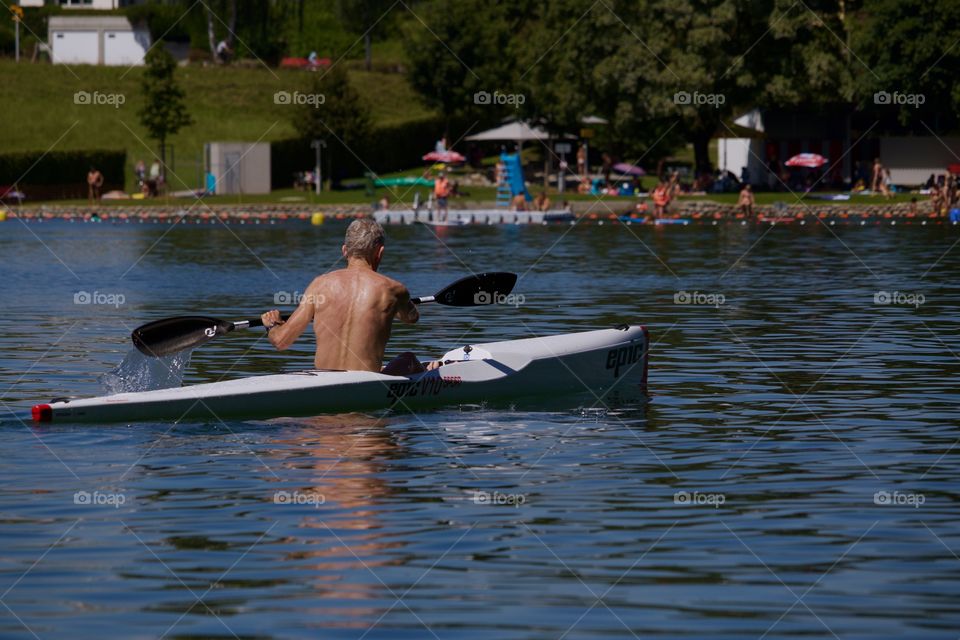 Kayaking On Lake Sempach.Switzerland