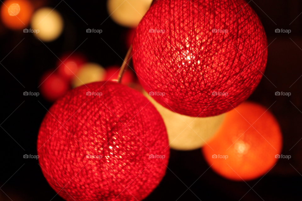 Close-up of illuminated christmas lights