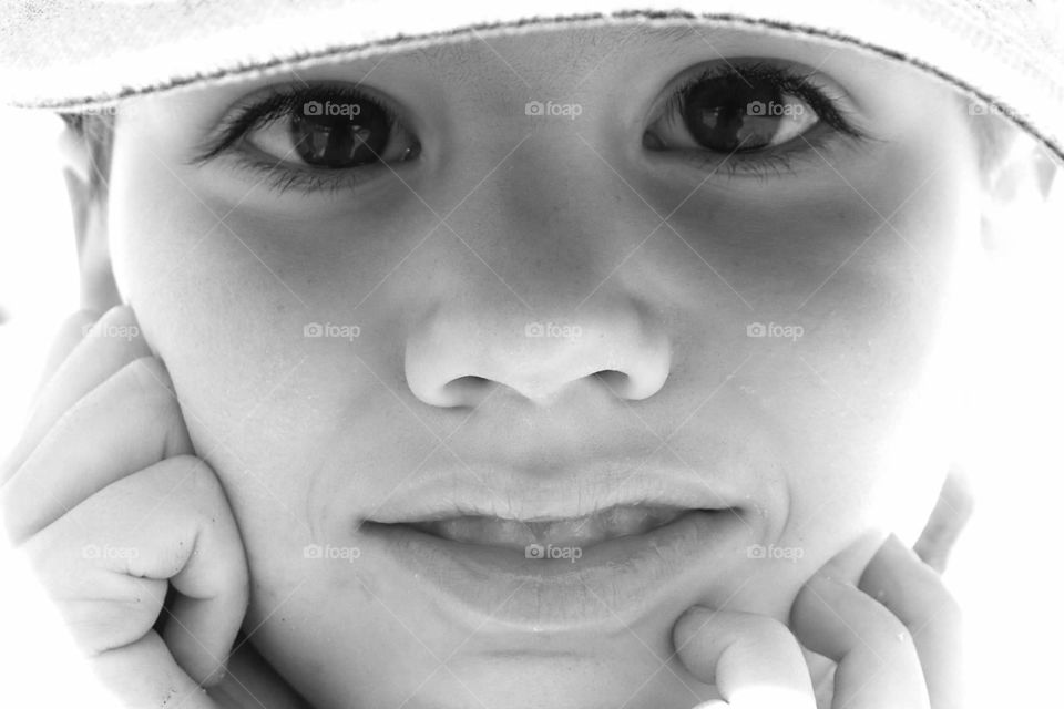 Child's eyes. Close-up of a child's face