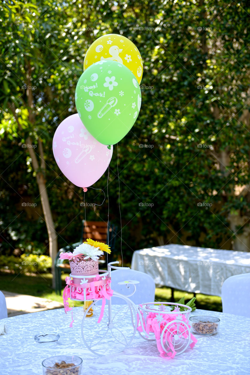 bicycle center piece with ballons  decoration