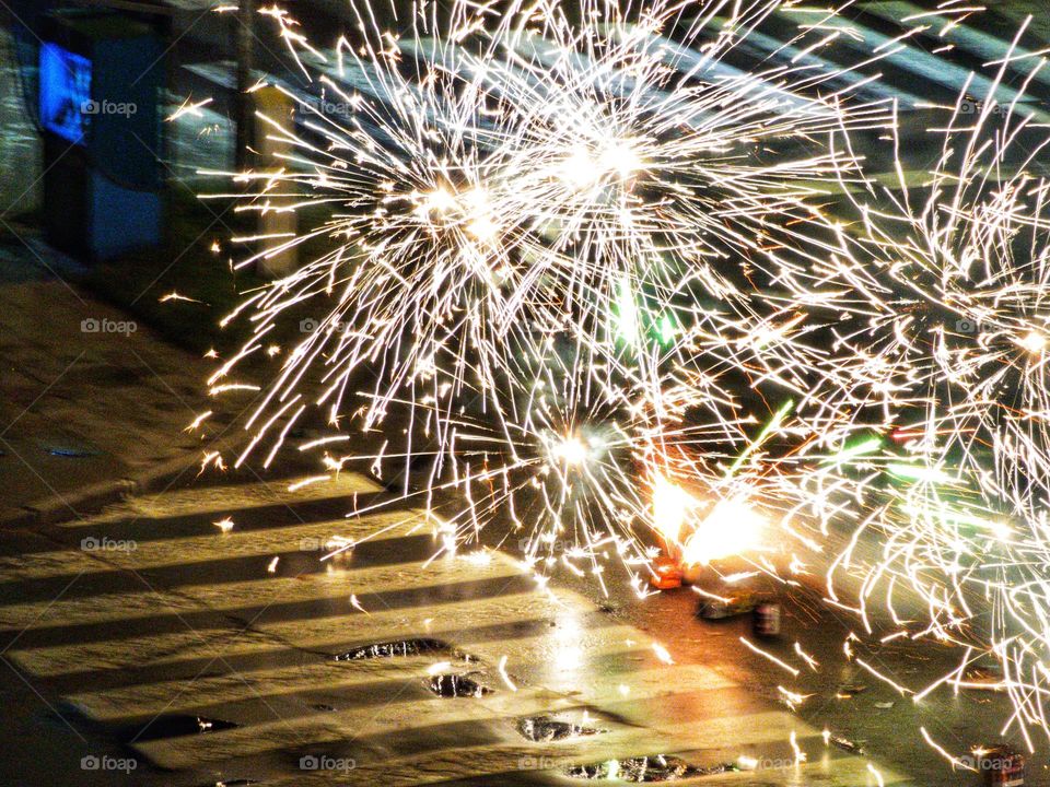 Fireworks on the street