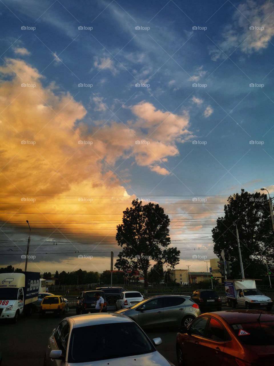 Sunset sky mood clouds moody nature greens wild outdoor outside joy happy street outdoor