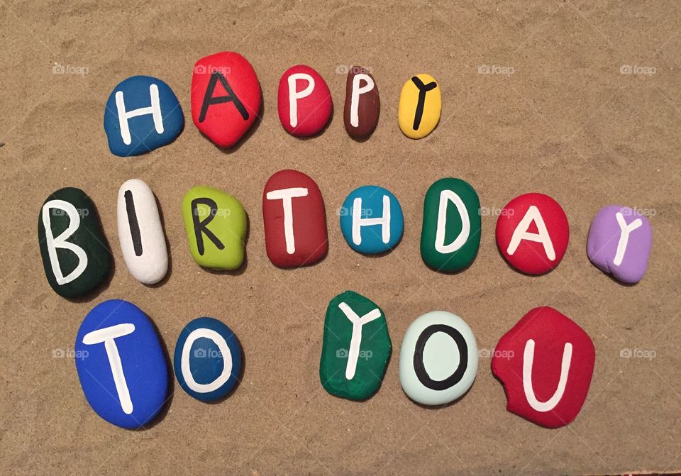 Happy birthday to you on colored stones