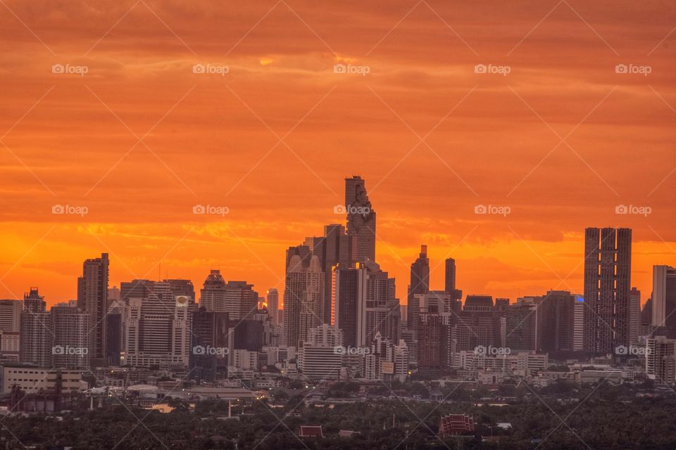 Skyscraper in twilight moment