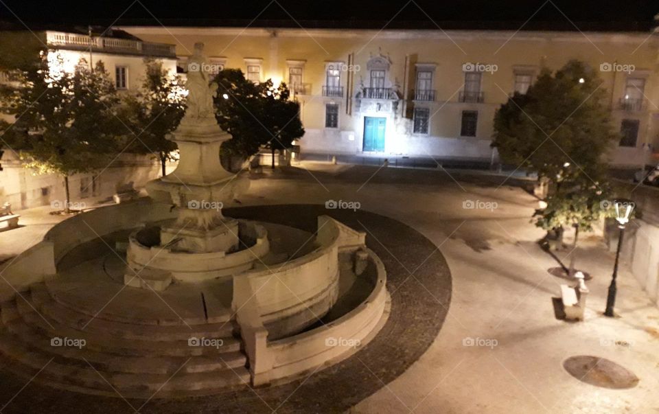 Largo Dr. José Figueiredo by night,  looking at Ancient Art Museum, Janelas Verdes, Lapa, Lisboa