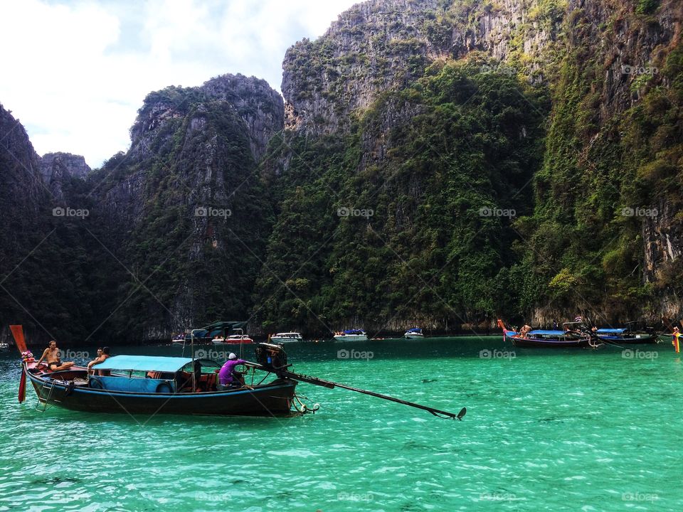 green clear sea water near Phi-phi island in Krabi,Thailand 