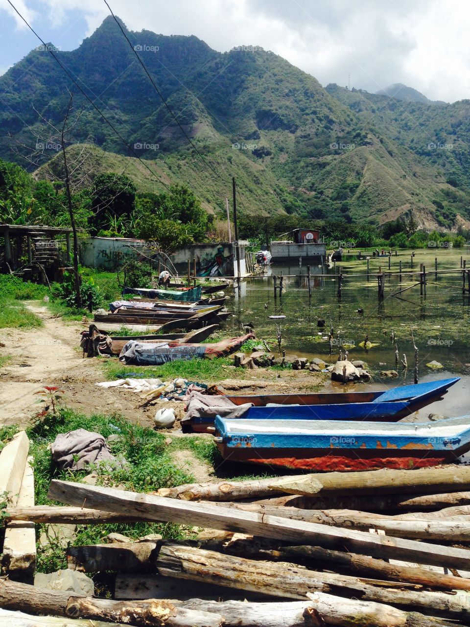 San Juan, Guatemala. Boats docked at San Juan, Guatemala on Lake Atitlan