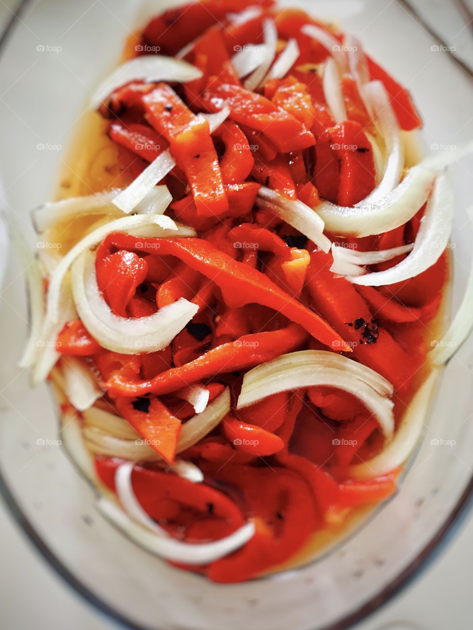 Pepper and onion salad, food 