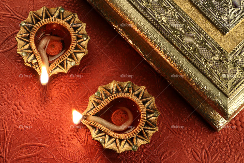 Diwali diya oil lamps - Indian festival of lights