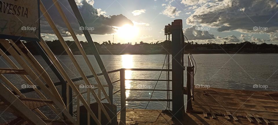 Sunbathing on the raft on the São Francisco River