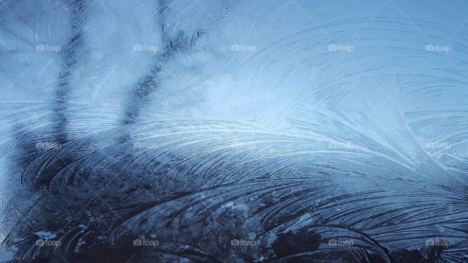 Beautiful ice pattern on the car's windshield - is mönster vindruta 