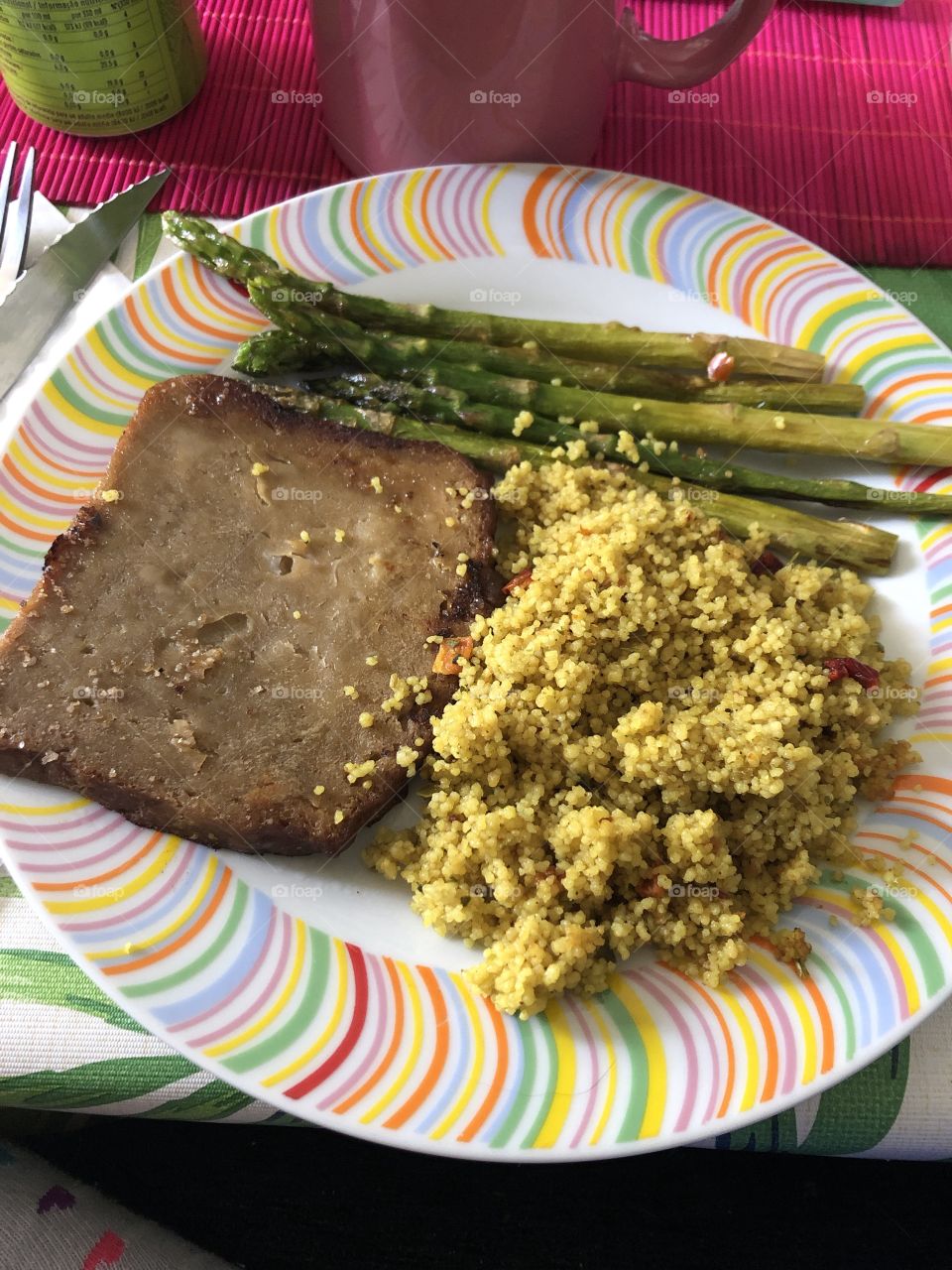 Serían, cuscus y espárragos 