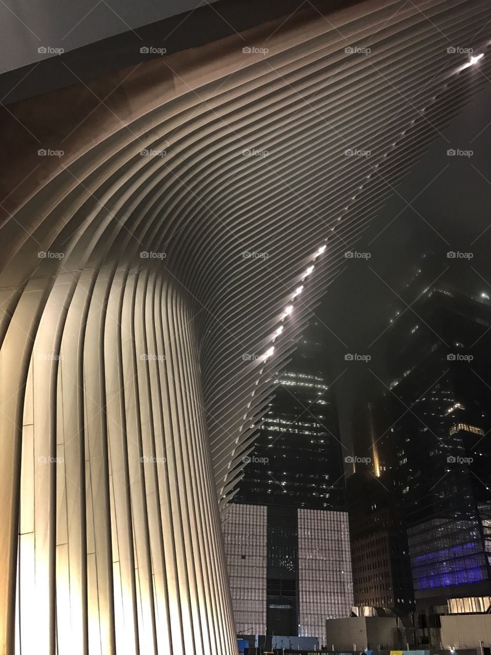 Oculus train station from the side in manhattan, New York