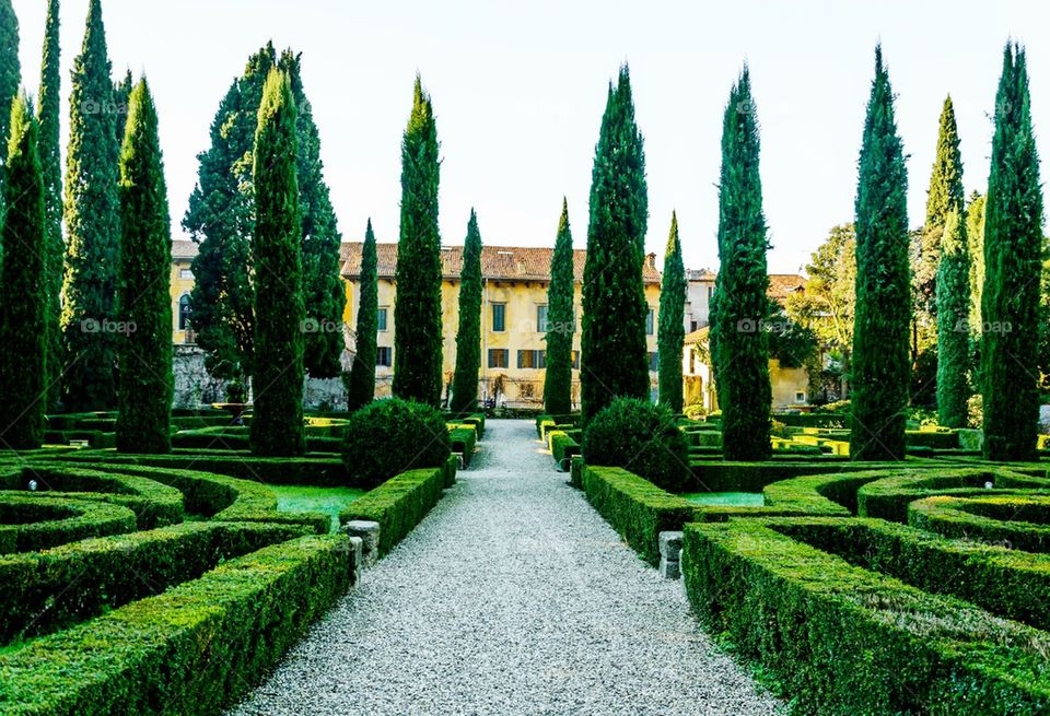 Beautiful manicured garden in Verona 