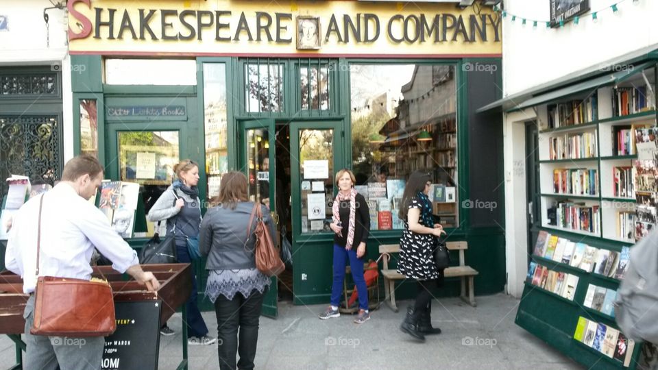 A Book Lover's Dream . Taken outside the famous bookstore Shakespeare and Co. in Paris