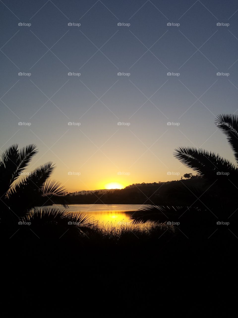 Santa Barbara and the setting sun
