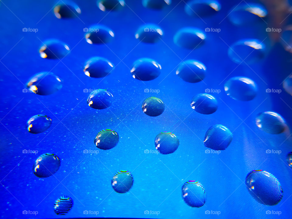 water drops on blue background