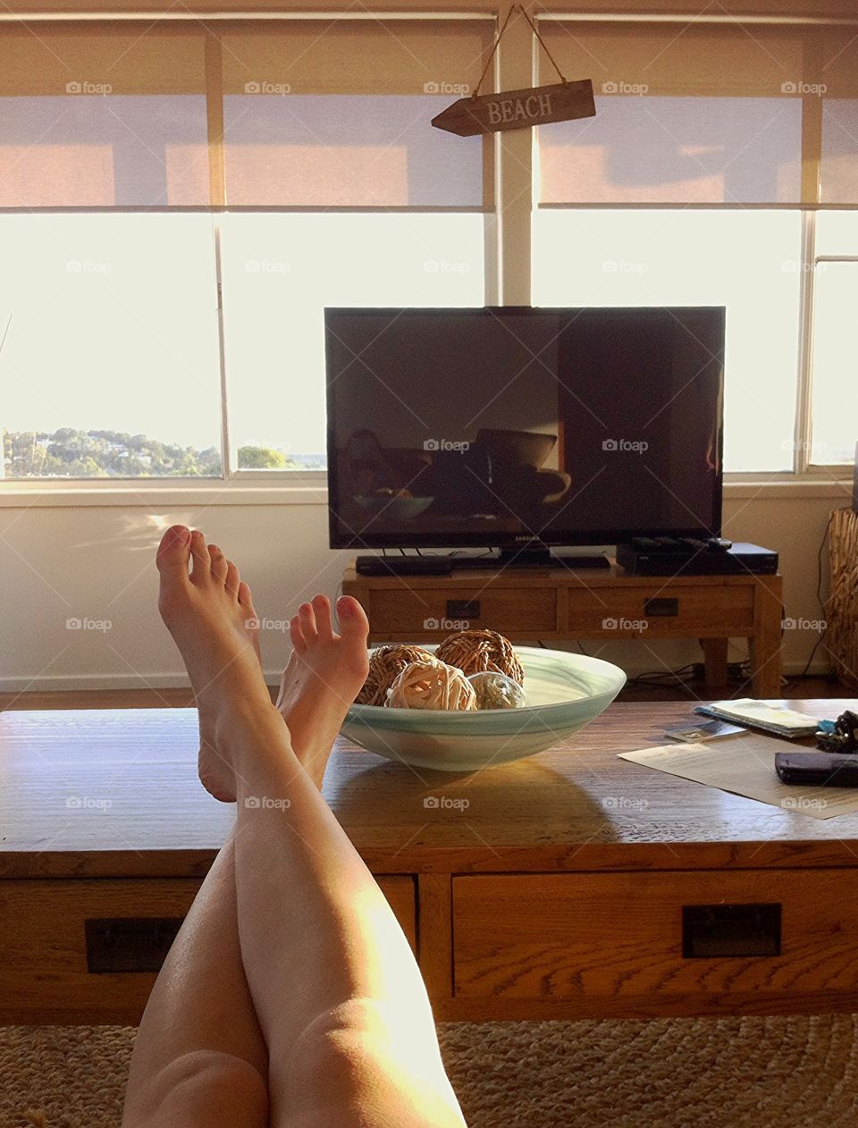 Lazy Morning. There's a beach out there but you're not ready yet, relax indoors first. 