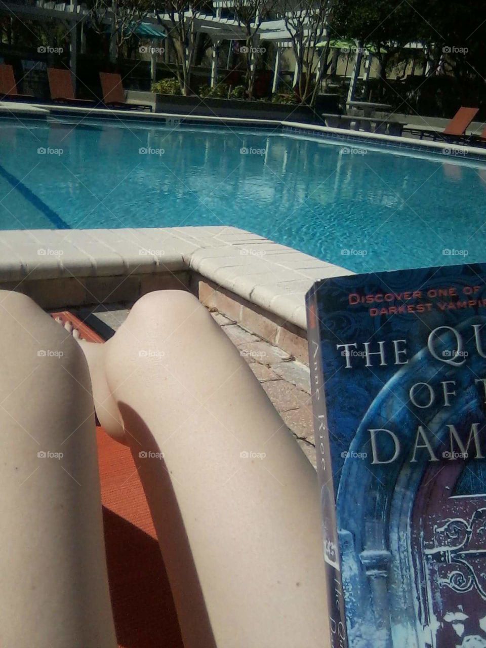 At the pool with a good book