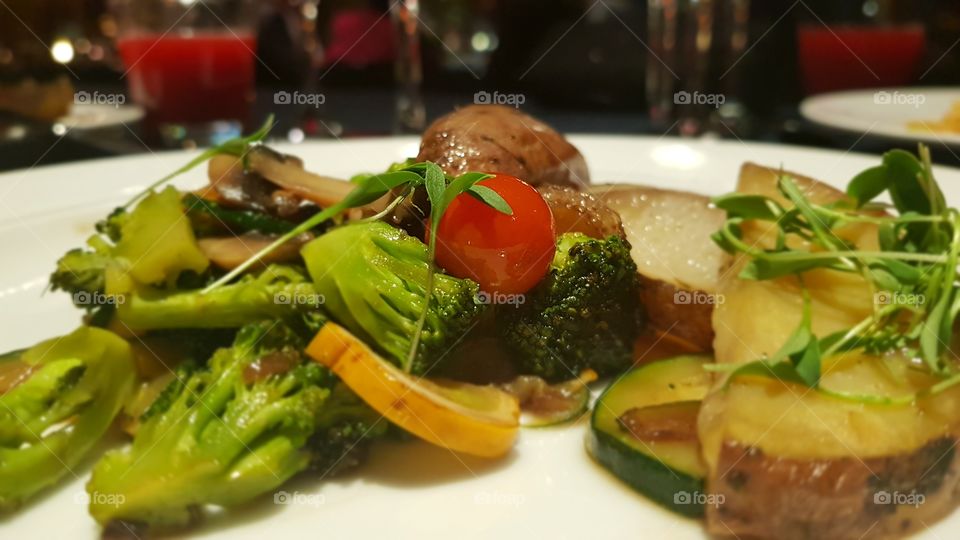 comida vegetariana. matrimonio de mi hermana. en Bogotá, Colombia.