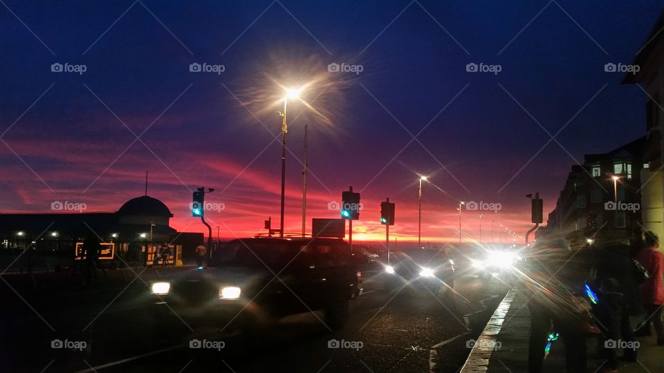 Sunset, Dusk, Evening, Light, City