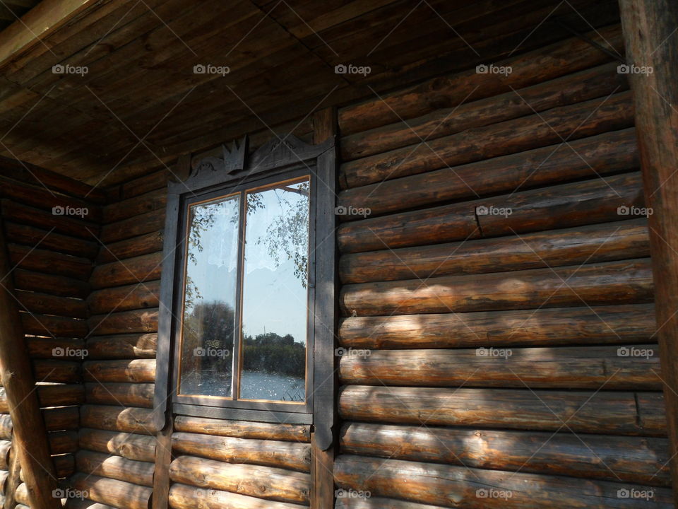 wooden house with a window