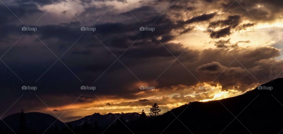 Dramatic clouds over the mountain