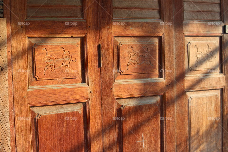 Old wood doors at Pattaya Thailand