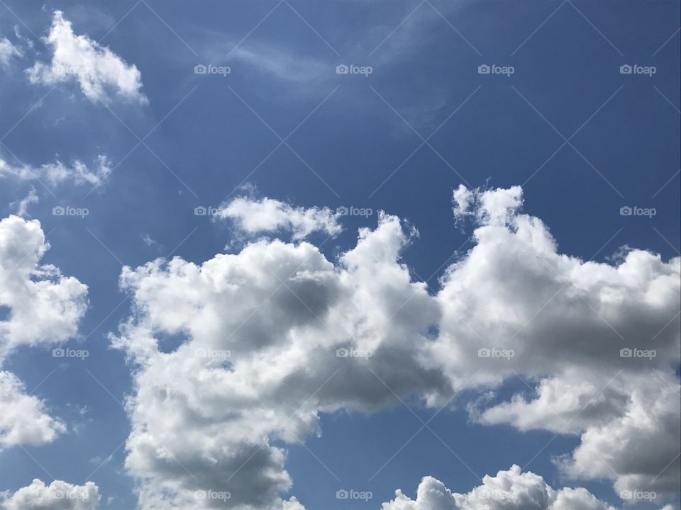 Sky clouds white blue summer