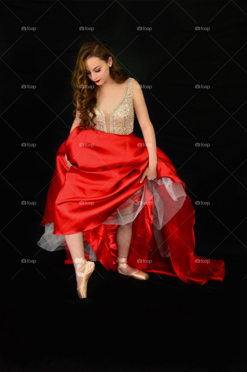 Ballerina in red and gold