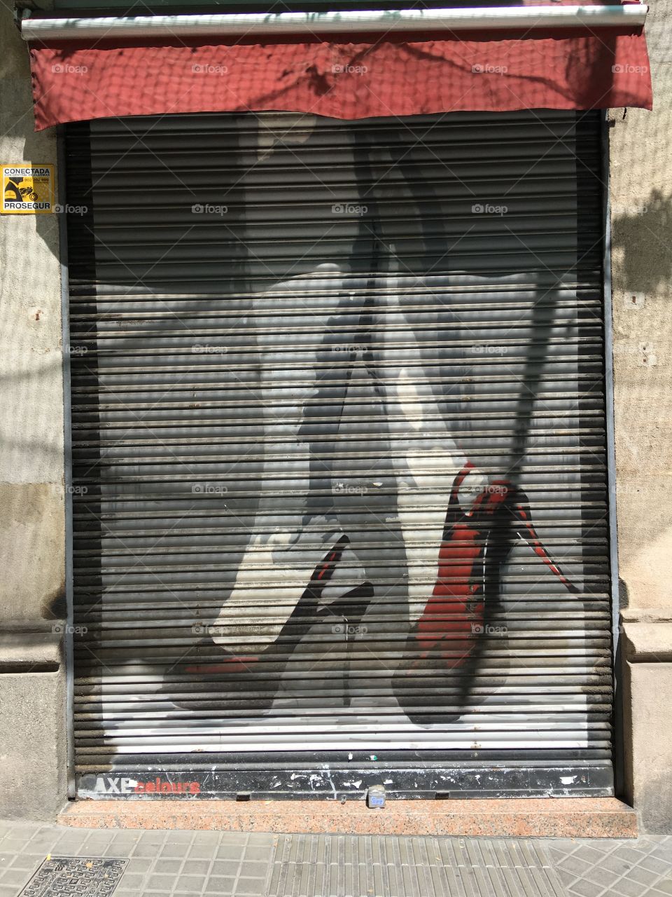 Graffiti wall with shoes 