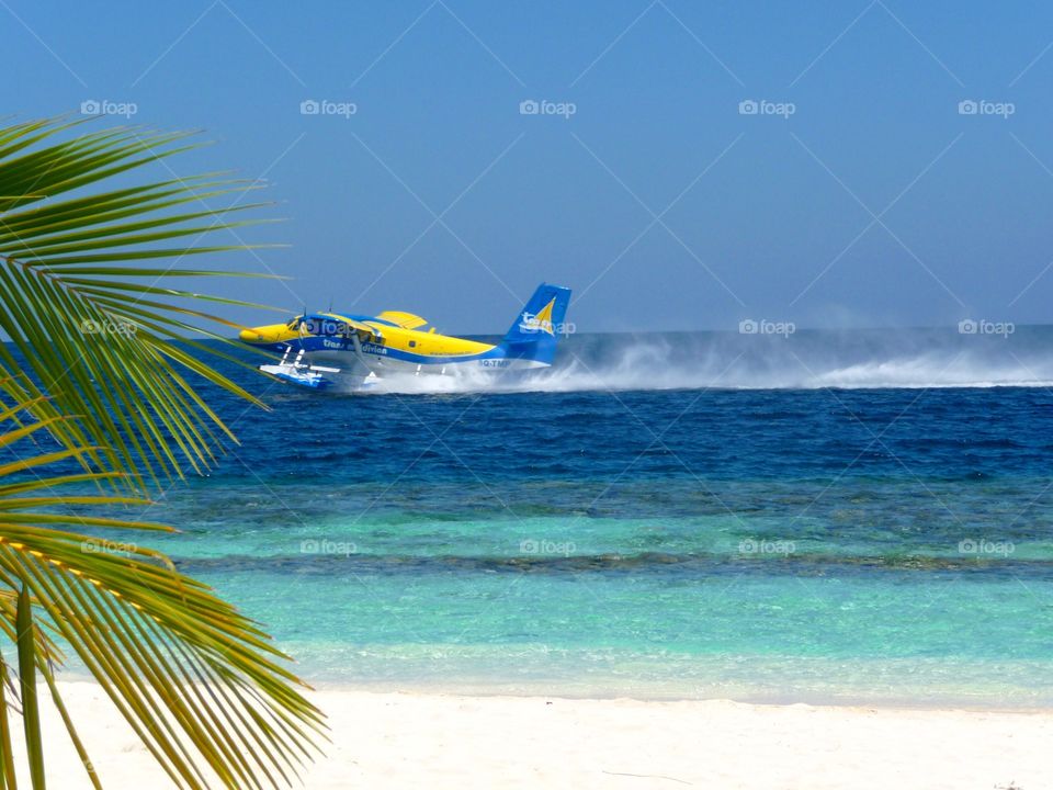 Getting around with a water aircraft to the amazing Maldives Island