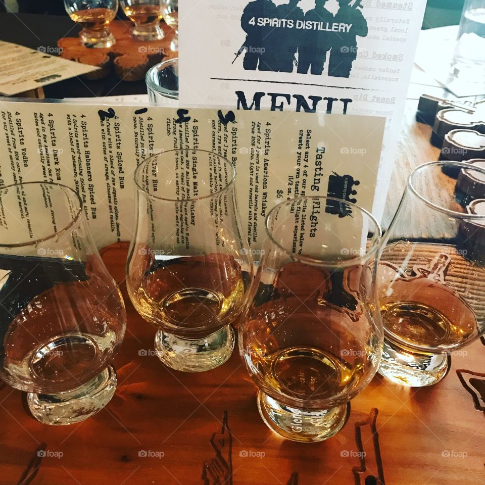 Whiskey and rum tasting
