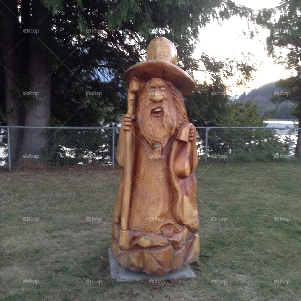 Hand carved wooden person 