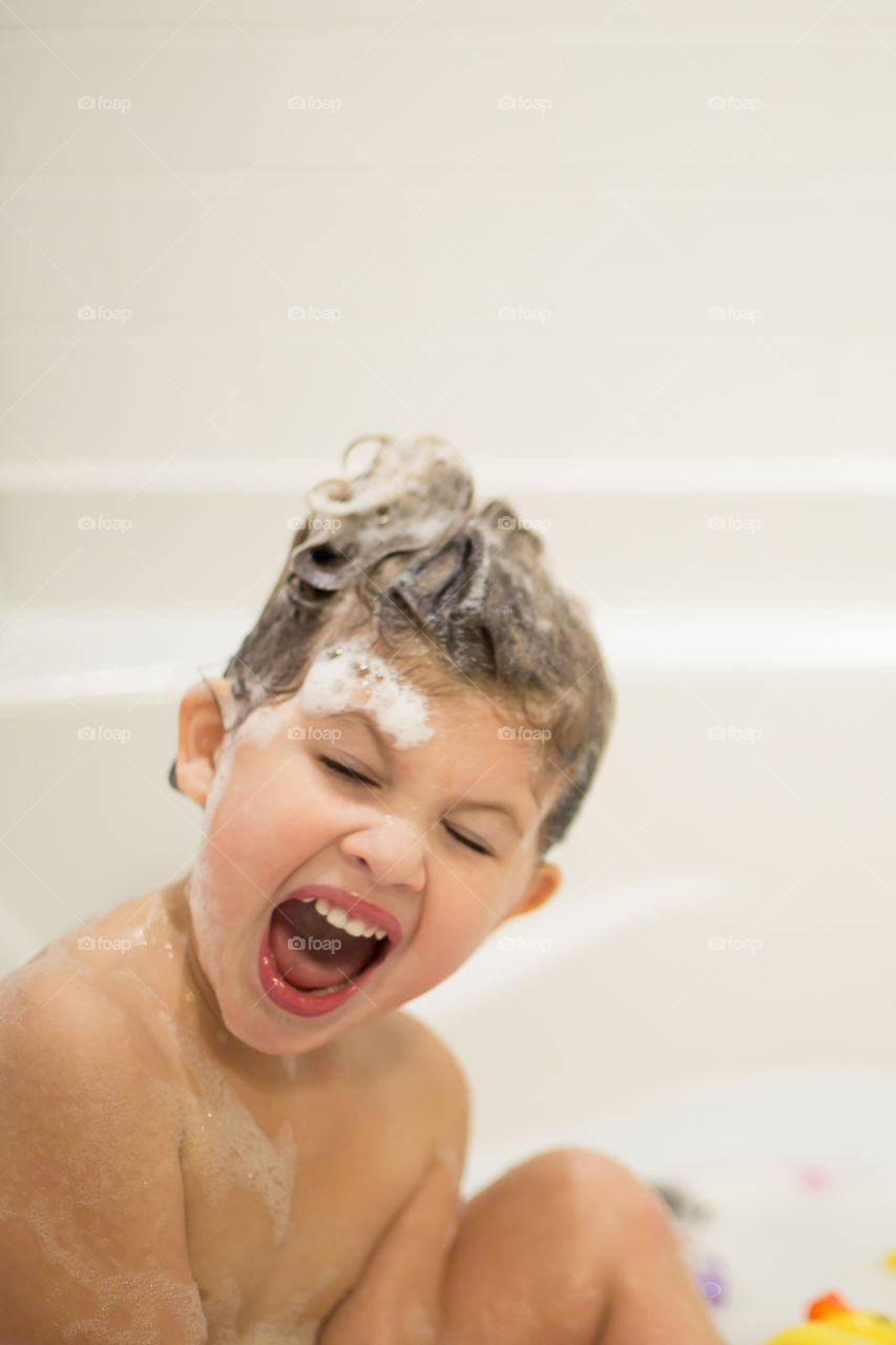 toddler bath time