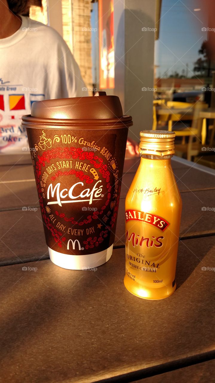 Mcdonald's Coffee And Baileys. My great breakfast treat.