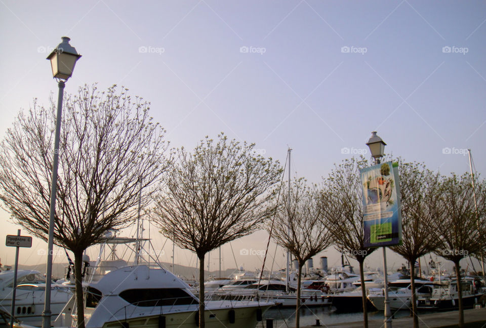 sky blue boats port by k_thalia