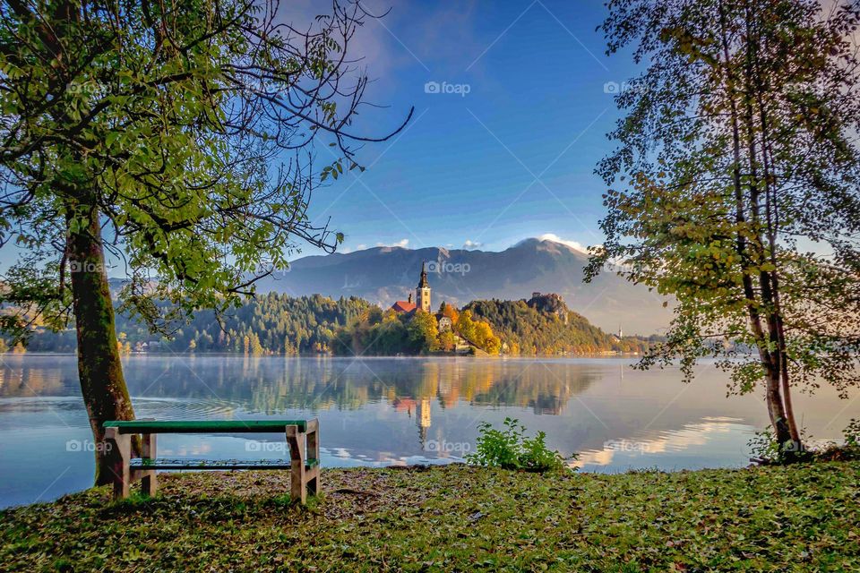 Scenic view of Lake Bled, Slovenia