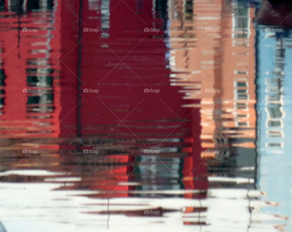 reflection in canal in Burano