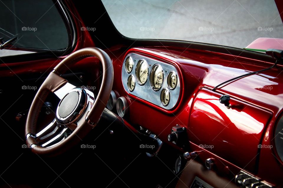 Interior of a classic car