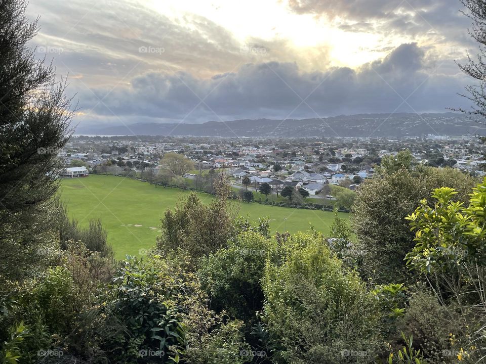 View across Lower Hutt, Wellington, New Zealand from Te Whiti Riser trek in September 2022