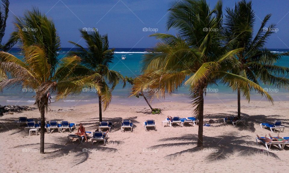 Jamaica beach, Riu resort . on vacation in Jamaica 