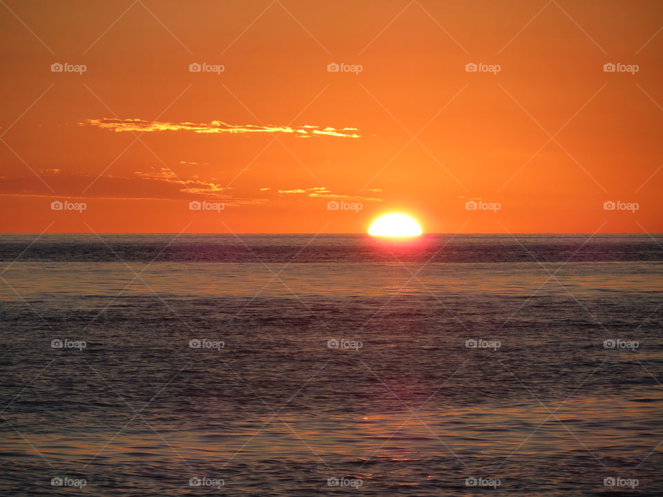 Sunset at the sea. Beautiful sunset at the ocean