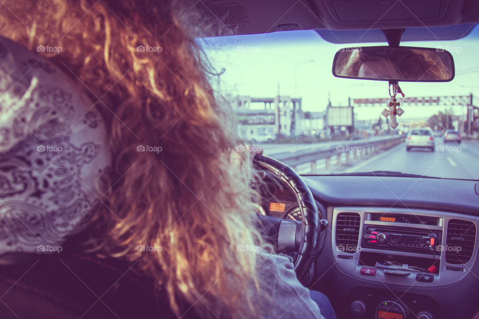 Car Driving Woman Traveler
