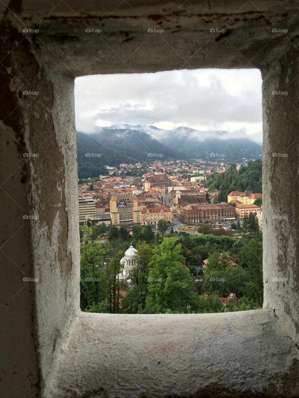View from a window fortress over Brasov