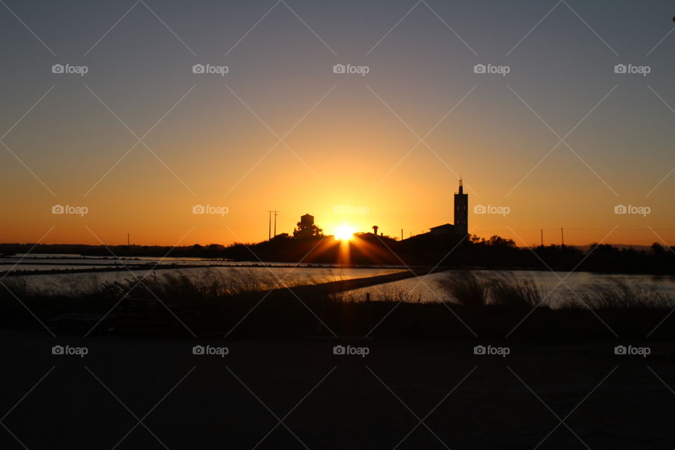 Sunset view landscape shadow