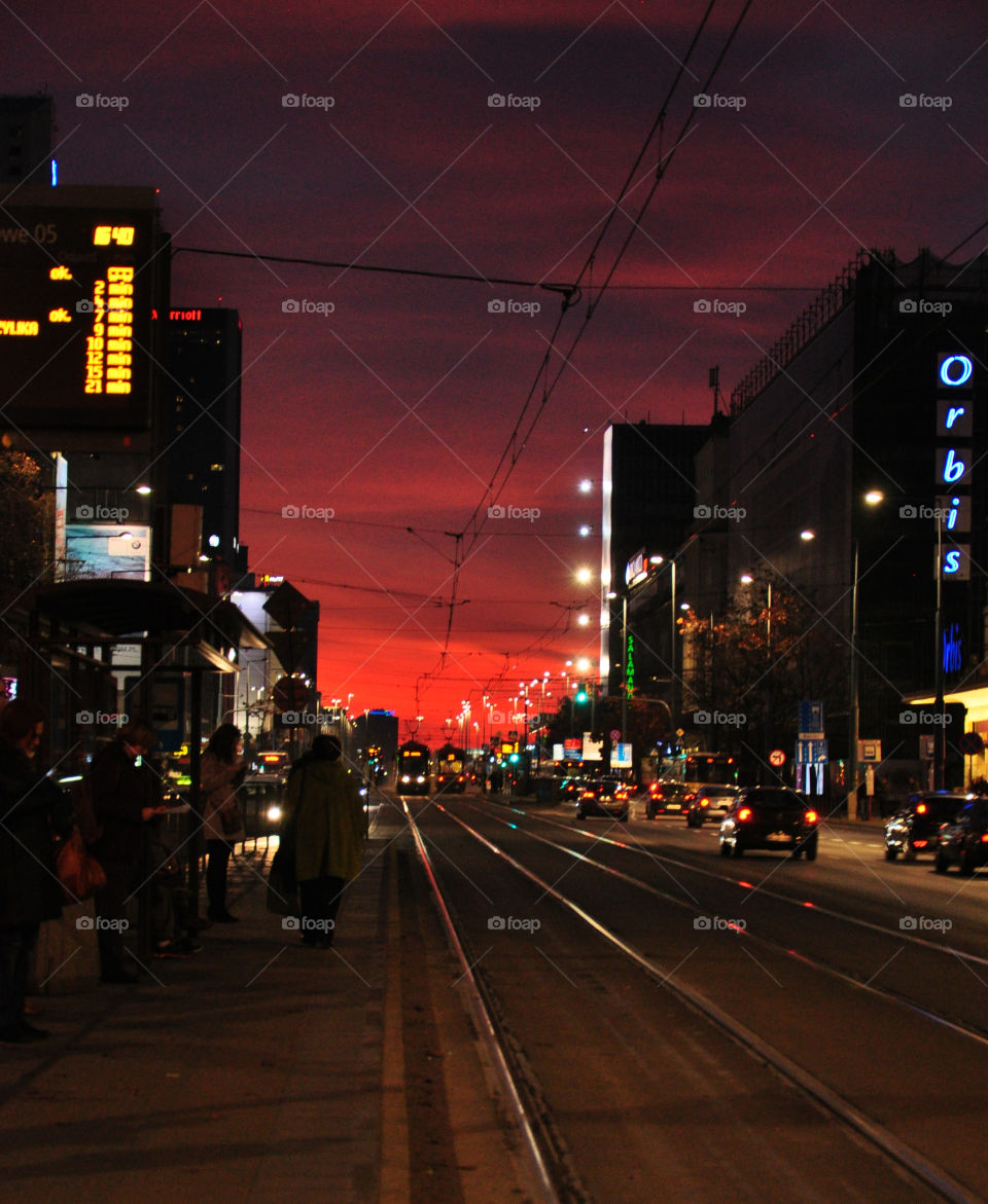 Red sunset in Poland 