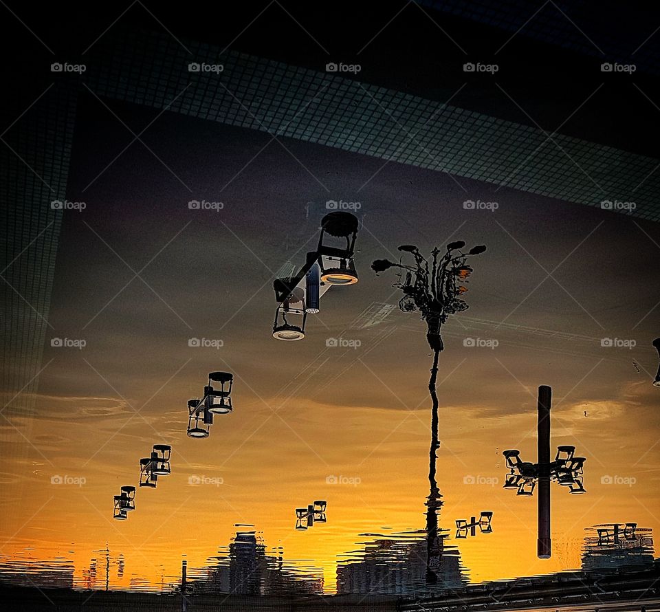 Evening reflections in Bucharest