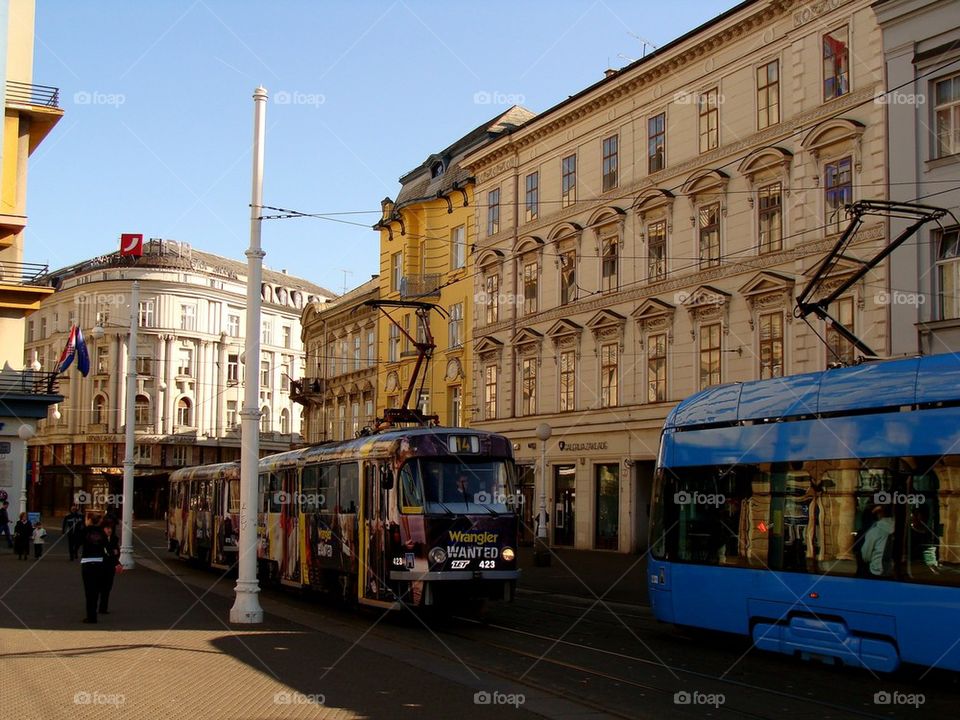 Trams passing by ...